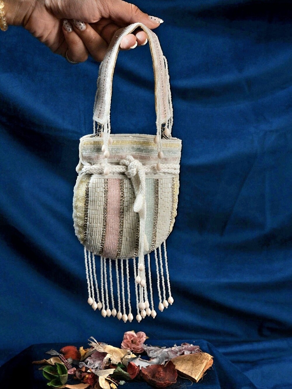 Handwoven Pastel Fringe Mini Bag - Brand Unknown